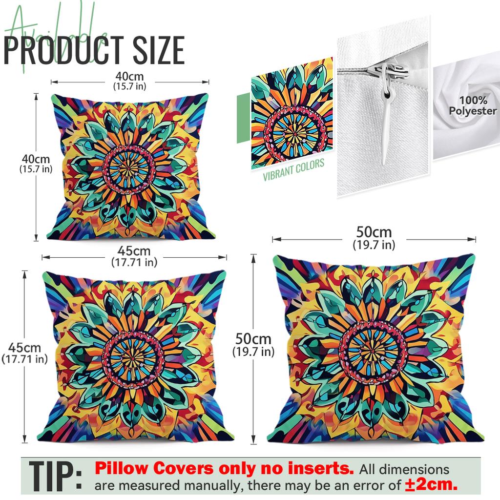 1,4 Pcs Bohemian Mandala Single-Sided Printed Pillowcase Cushion Cover,Suitable For Living Room,Bedroom,Car Decoration