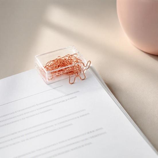Decorative Metal Clips 10PCS Rose Gold Paper Clips, Cartoon Shape Stationery Gifts for Office Workers Bookmarks, Creative Documents Organizers
