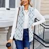 Gilet Cardigan Cappotto Caldo Moda Donna Stampa Retrò in Pile
