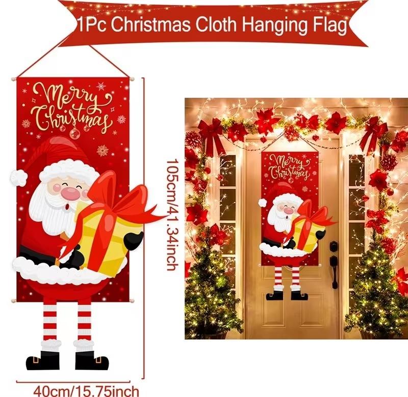 Merry Christmas Hanging Flag Christmas Decorations For Home 2026 Christmas Door Banner Xmas Gifts Navidad Happy New Year 2026