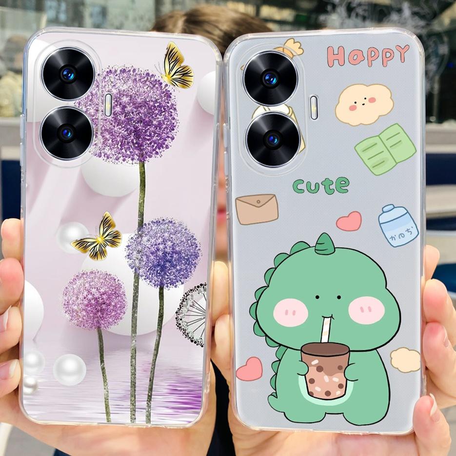 For Realme C55 4G Case RMX3710 Colorful Painted Cover Soft Slim Fundas Phone Case For Realme C55 C55 RealmeC55 Back Cover Bumper