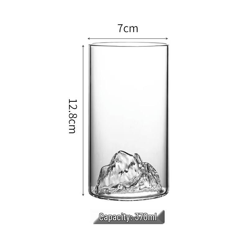 Taza de Cristal con Vista a Montaña de Iceberg