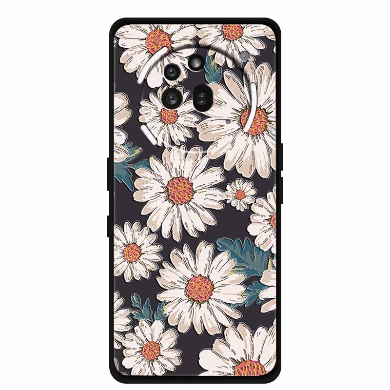 3D Prägehülle Für Nothing Phone 3A Pro Hülle 3 A Pro Hülle Blumen Schwarzes Silikon Weiche Rückabdeckung Für Nothing Phone3A Pro Hülle