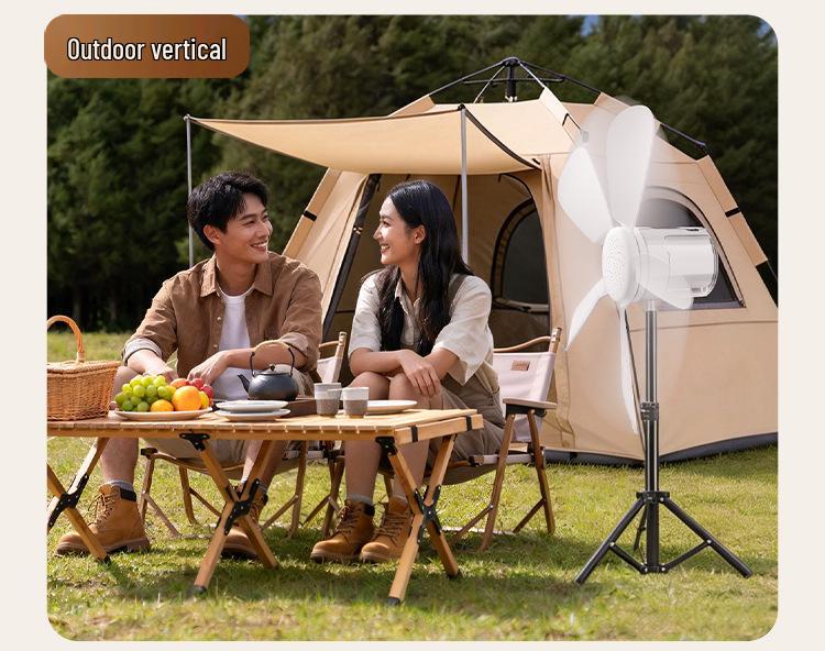Wiederaufladbarer leiser Deckenventilator mit USB-Nachtlicht für Schlafsäle und Outdoor-Camping