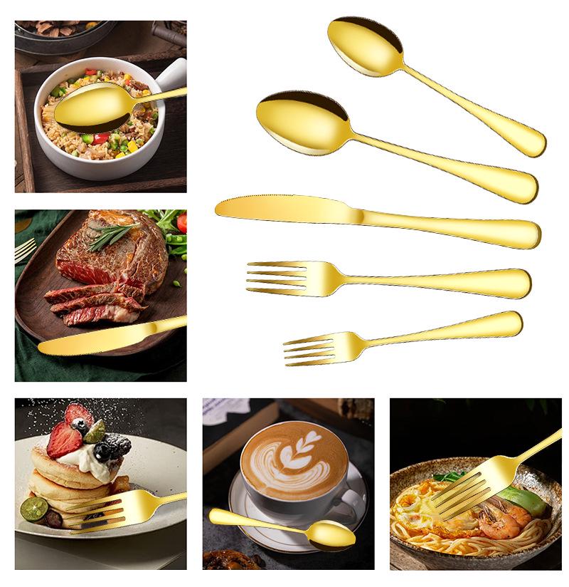 2024 Modern Premium Stainless Steel 48-Piece Cutlery Set - Western Style Steak Knives, Forks, and Spoons