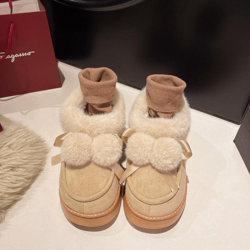 Fashion Green Companion Snow Boots Women Shoes Winter 2024 New Fashion Short Tube Women Boots Sleeve Versatile Cotton Shoes Thickened