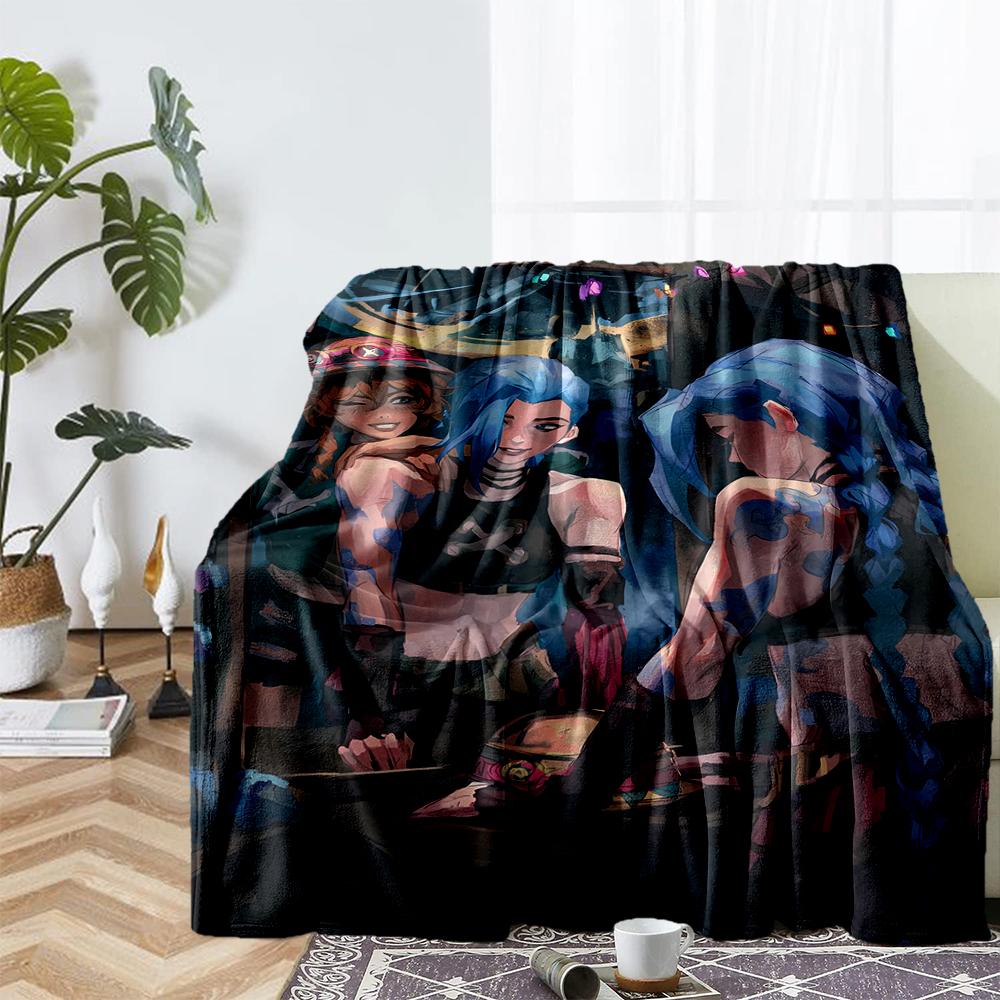 Jinx Theme Printed Blanket - Perfect for Couch, Bed, Travel & Outdoor Use | Machine Washable, Cozy & Durable.
