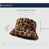 Leopard Print Fisherman Hat Thickened Warm Pot Hat Fashion Winter Bucket Hat  Outdoor