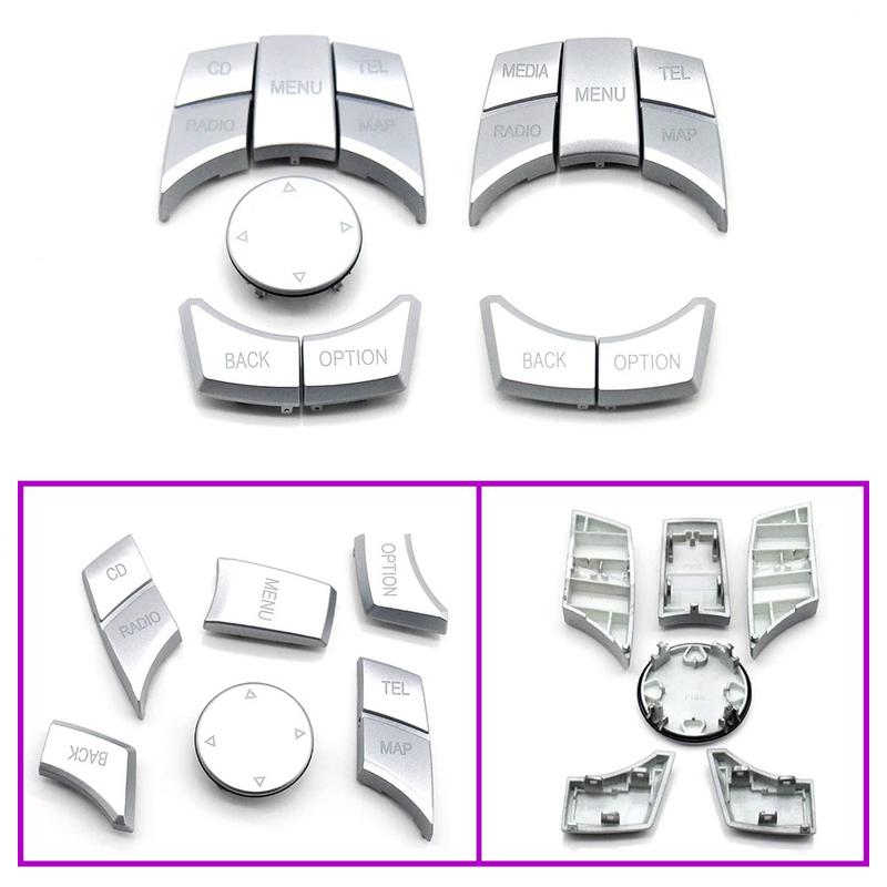 Silver F20 F22 F30 F34 F36 F10 CIC IDrive Multimedia Control Button Cover Keys Cap For BMW 1 2 3 4 5 6 7 X3 X4 X5 X6 F02 F06 F25