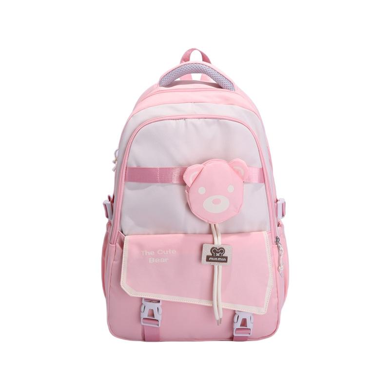 Backpack Female Student Schoolbag Large Capacity Junior High School High School Lightweight Contrasting Color Backpack Fashion