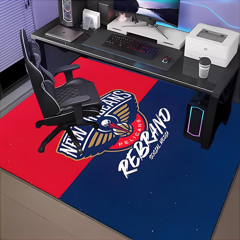 Orleans Pelicans Rebrand Rug Office Carpet Non-Slip Mat, Chair Rug Floor Covering for Gaming, Bedroom, Living Room , Home Decor Christmas Gift
