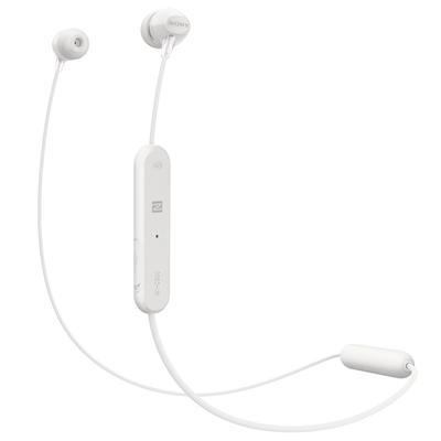 Sony Wireless Earphones Bluetooth Up To 8 Hours of Continuous with 2018 White W WI-C300 Compatible, Playback, Microphone, Model, WI-C300