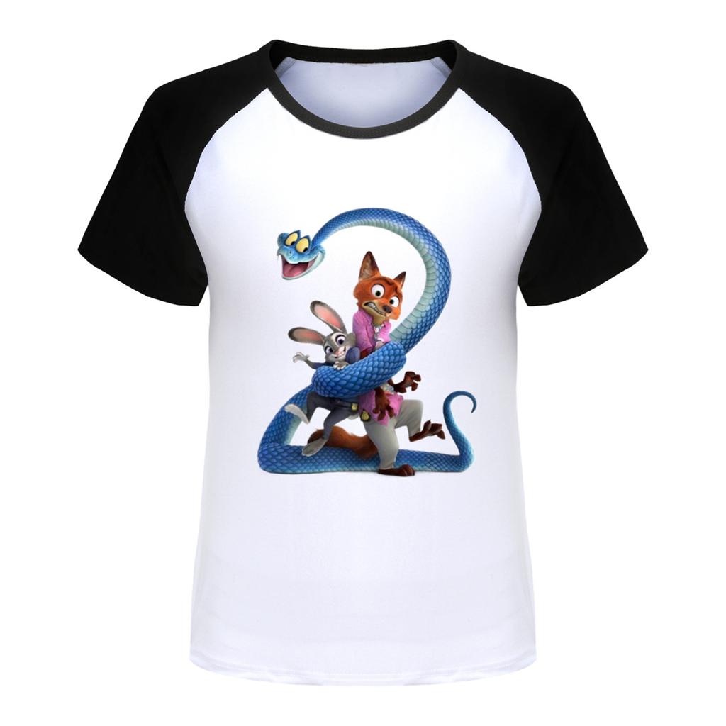 Modische Rundhals-Kurzarm-Arbeitskleidung bedruckte Oberteile für Kinder-Sommeroberteile