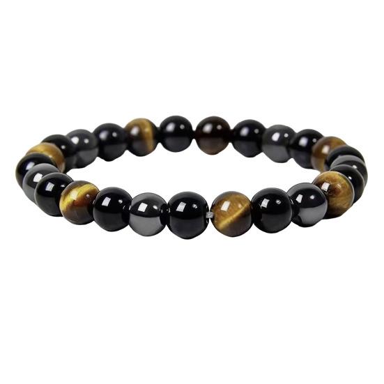 Natural Stone Beaded Bracelets Semi-Precious Gemstones Beaded Bracelets Healing Stretch Round Bead Bracelets for Men Women