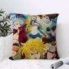 Anime  DDeadly SSins Cushion Cover Eco Linen Pillow Case DoubleSided Print Breathable Durable Zipper Home Decor Gift