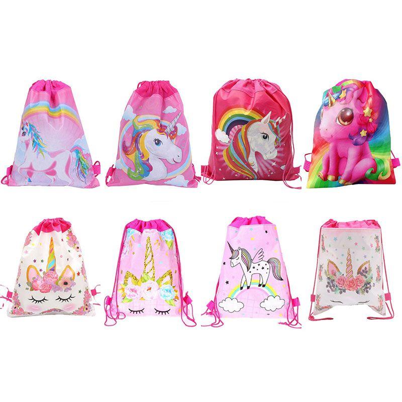 Adorable Unicorn Drawstring Bag For Girls With Cute Cartoon Design For Travel And School