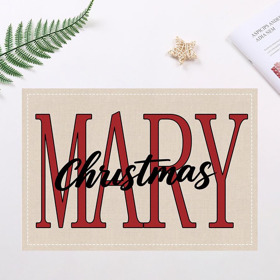 

2025 Linen Snowman Christmas Placemat - Festive Insulated Table Pad & Decorative Fabric Tablecloth 30x45 cm