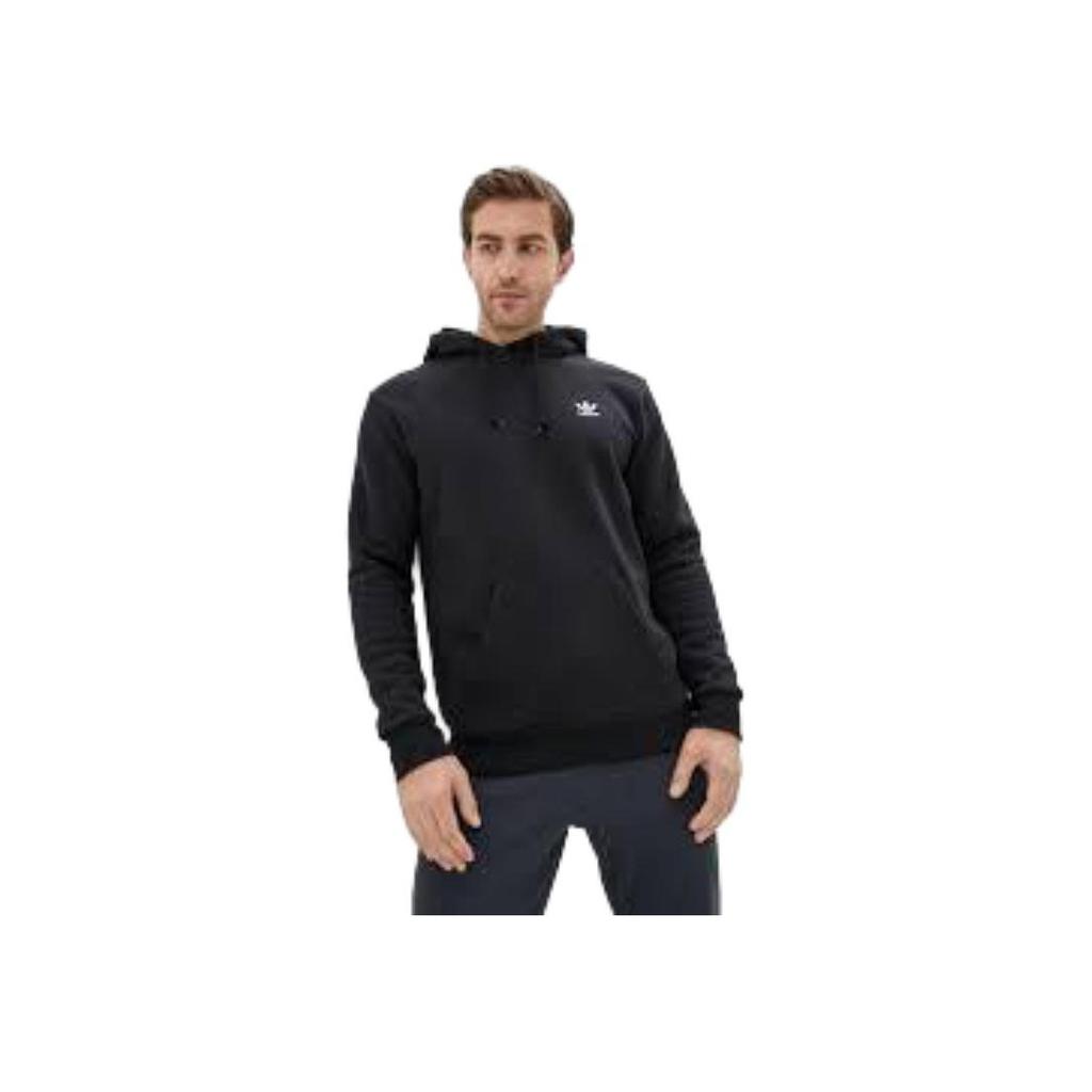 Adidas Originals Essentials Solid Logo Fleece Hoodie Men Tops Black H34652