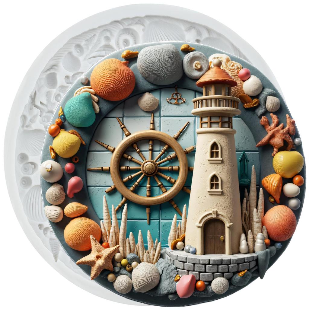 Formy Silikonowe Latarnia Morska Kotwica Ster Forma do Fondantu Narzędzia do Dekoracji Ciast Topper na Babeczki Czekolada Cukierki Rzemiosło Masa Cukrowa Polimerowa Glinka