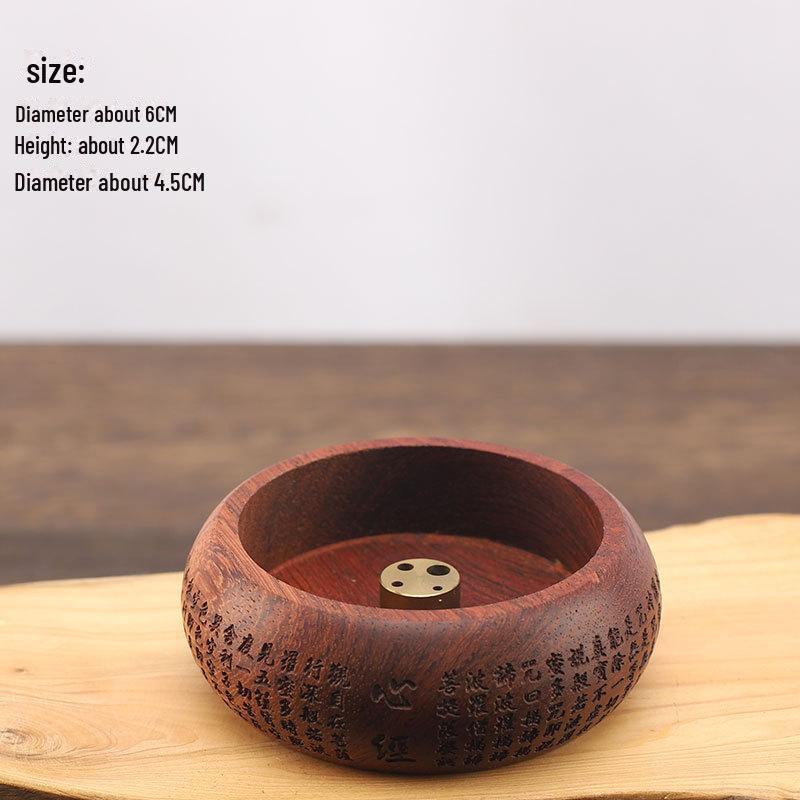 Suport Poros pentru Tămâie din Lemn de Palisandru – Mini Agarwood Vertical Ebonit Design Rotund