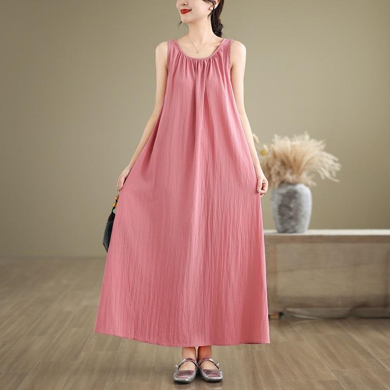 Sleeveless Plus Size Vintage New In Dresses for Women Casual Loose Long Summer Dress