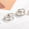 Double-layer Simple Unilateral Zircon Ear Buckle Women's Simple Fashion Plain Trendy Daily