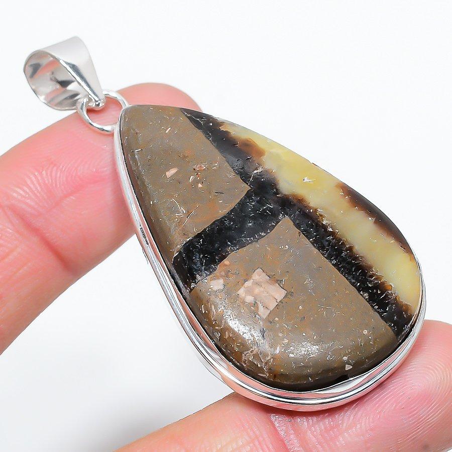 

Septarian Stone Gemstone Handmade Ethnic Jewelry Pendant 2.56 VR-2587