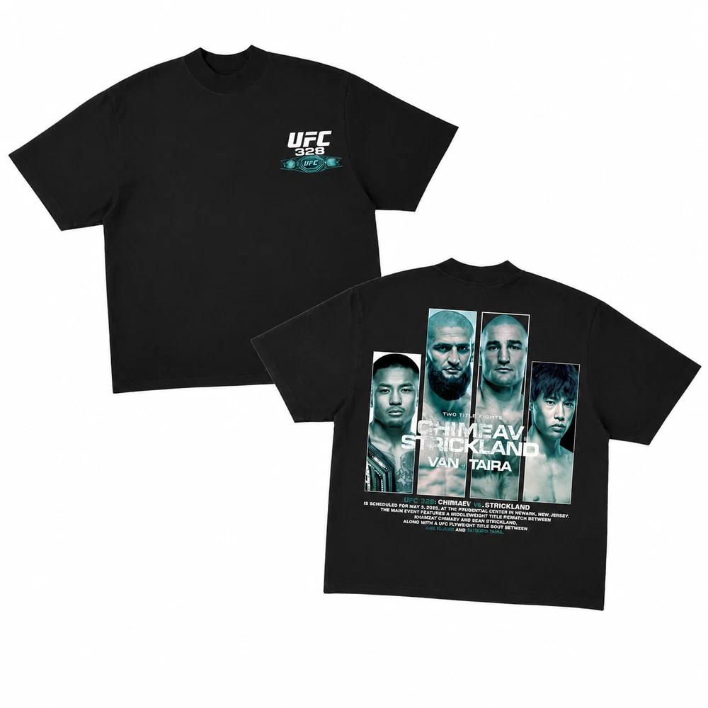Ufc 328 Chimaev Vs Strickland Tshirt Mma Fight Poster Tee S