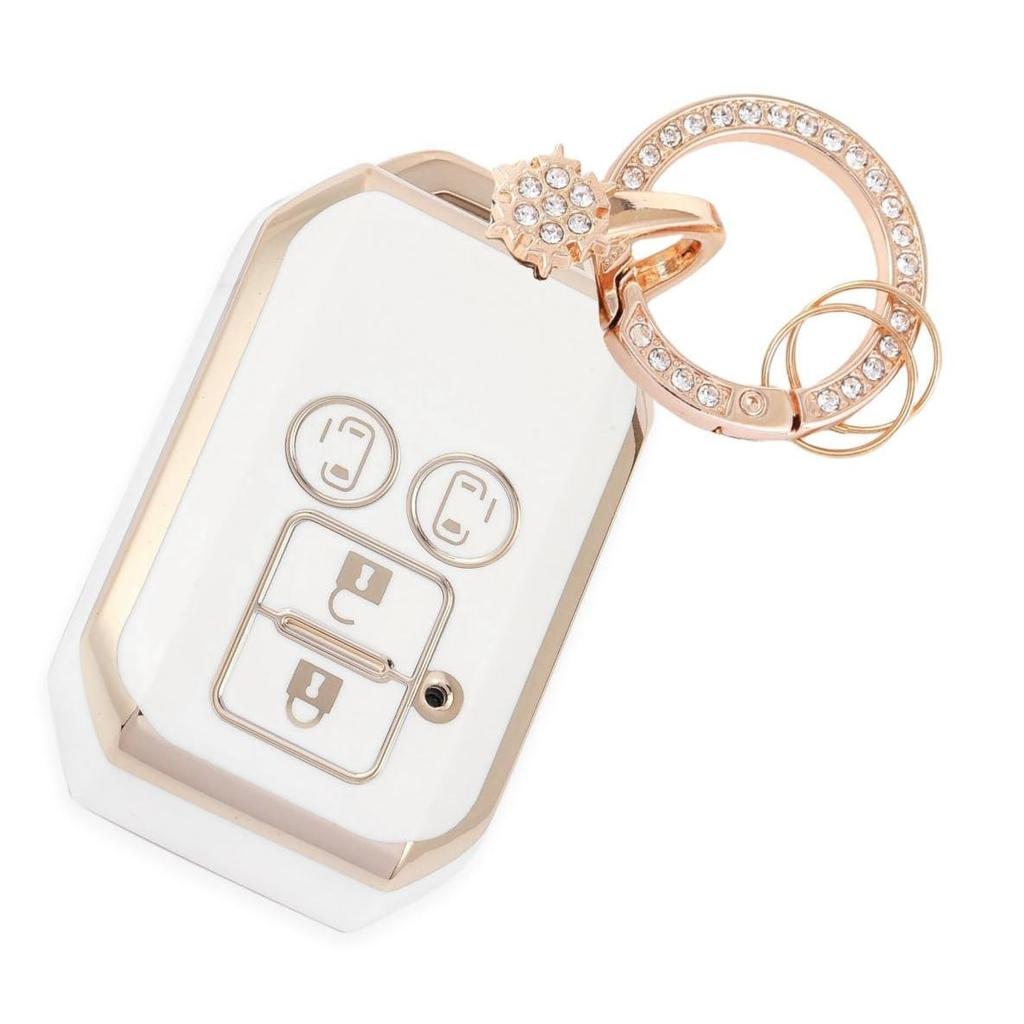 Nacalikeey Cute Key Case, Snow Key Holder, Key Case, Sparkle, Key Cover, Gorgeous Style, white