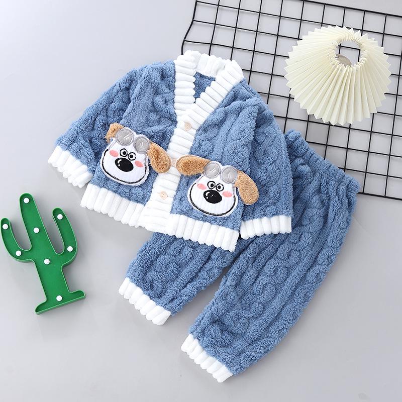 

Детская пижама из толстого бархата нового стиля 2025 года: Теплый двухпредметный комплект из кораллового флиса для мальчиков и девочек 100 (Recommended 25-32 lbs)