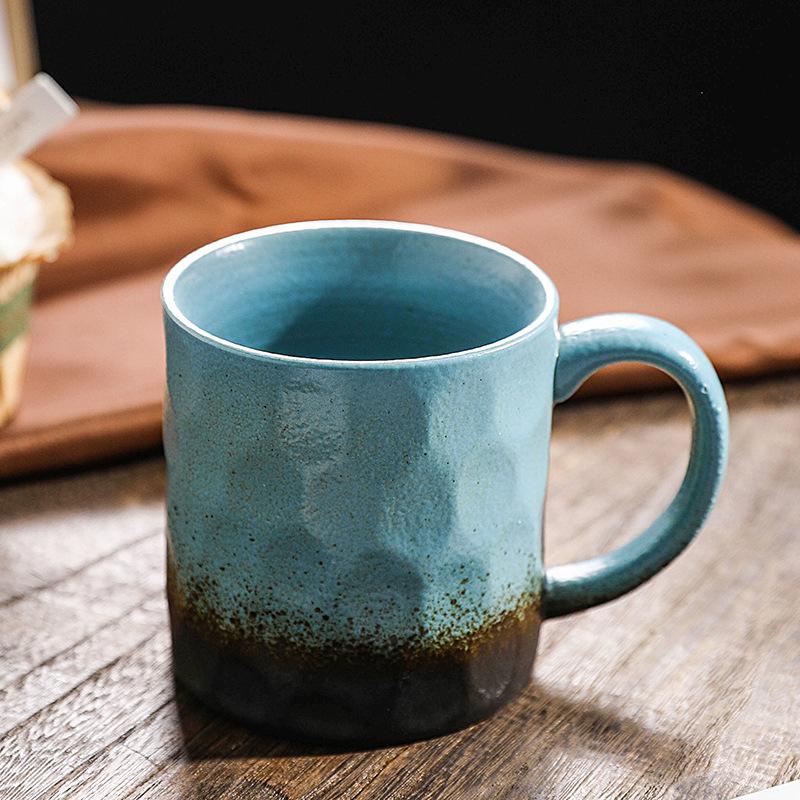 Handmade Cutting Cup Retro Mug Daily Large Capacity Water Cup Coarse Pottery Coffee Cup Home Office Cup
