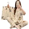 Cloud Cotton Pajamas Women'S Summer Short-Sleeved Three-Piece Set Japanese Polka Dot Bear Can Be Worn Outside Loungewear