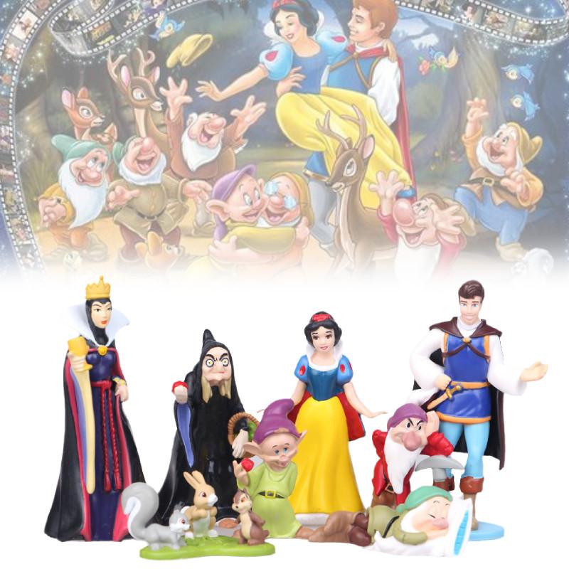 Uroczy Zestaw Figurek Królewny Śnieżki i Siedmiu Krasnoludków Idealny do Dekoracji Tortu