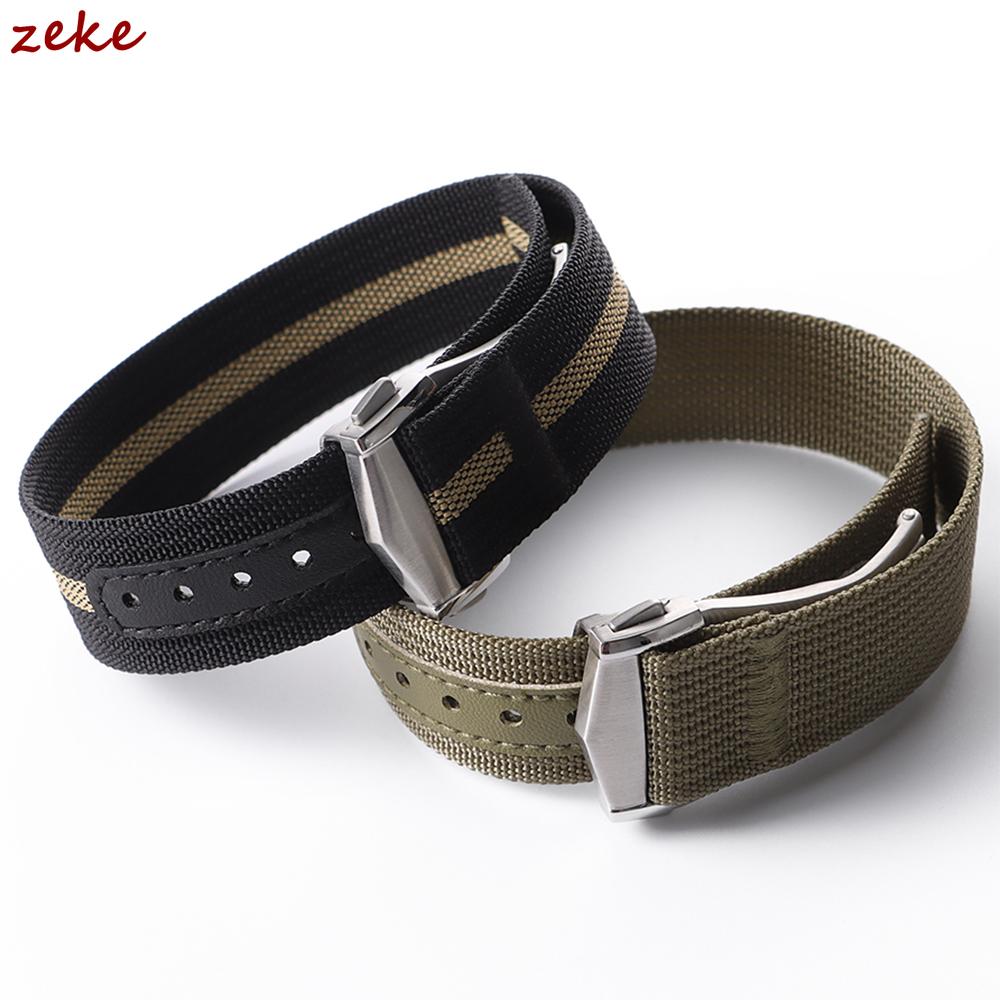 Cinturino in Nylon a Coste per Orologi in Tessuto Balistico 20mm per Braccialetti Sportivi Militari Omega Fibbia Pieghevole Premium