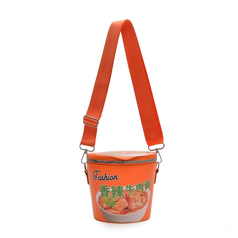 Fashion Braised Beef Noodles Women's Bag New Personalized Versatile Instant Noodle Bucket Shoulder Bag Messenger Bag