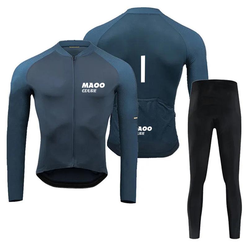 2026 Herbst Samt Dünner Radsportanzug Rennrad Fahrrad High-End Radsportanzug Kälteschutz Langärmelige Radhose Radsportanzug Herren und Damen 4XL