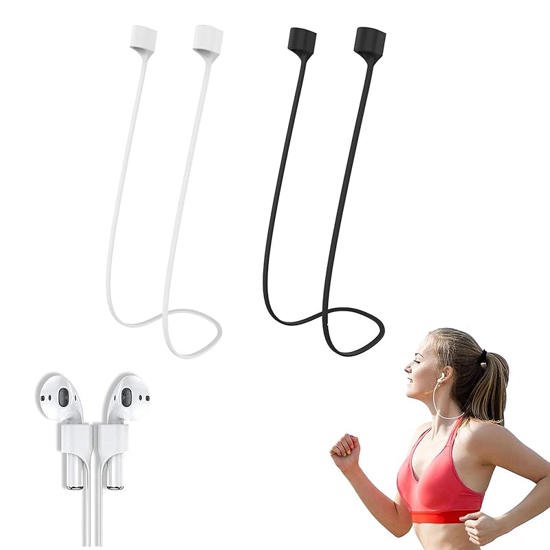 

[RuiMi] set of 2 Earphone Strap Neck Trap Lightweight Cable Accessory Rope Anti-drop Anti-Lost Flexible Storage Convenient Silicone Magnetic Suction