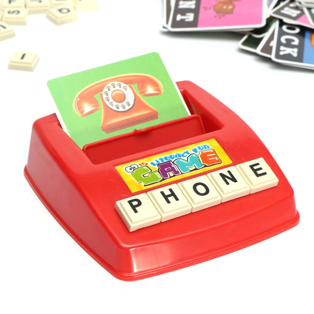 English Card Alphabet Machine Children's Puzzle Early Education Picture Literacy Platter Learning English Game Teaching Aids