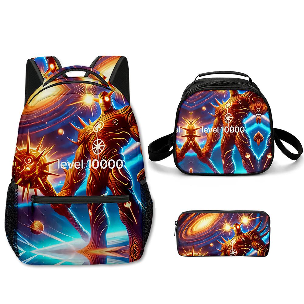 Popolare Novità Cartone Animato Cool tungtungtung Stampa 3D Set da 3 Pezzi Zaini Scolastici per Studenti Zaino per Laptop Borsa a Tracolla Borsa Pranzo Astuccio