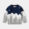 Autumn and Winter Boys' Round Neck Long Sleeve Sweater Kids Double-Layer Thickened Cotton Cotton Knitwear Baby Boys' Knitwear 2024 New Arrival