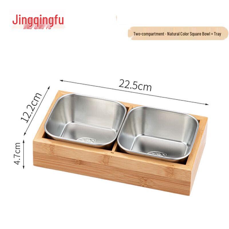 Jingqingfu Hot Pot Prep Tray with 304 Stainless Steel & Bamboo