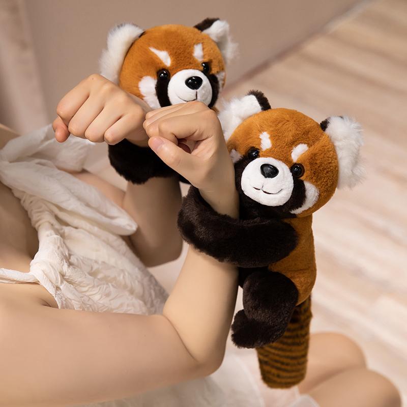 Hochlandkuh Roter Panda Plüschrucksäcke Niedliche Panda-Plüschtiere Kawaii Klatschring Armband Halloween Geburtstagsgeschenke