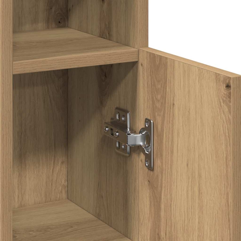 Bathroom Cabinet with Toilet Paper Holder Artisan Oak Finish 20.5 X 22 X 90 Cm