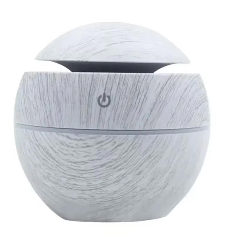 HOMEFISH Portable Mini Wood-Grain Spherical Desktop Air Humidifier Purifier Aromatherapy Machine for Home Large Capacity