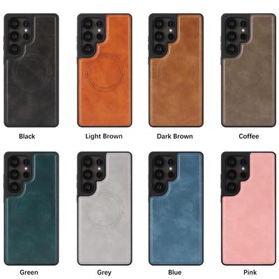 Custodia Magnetica Wireless per Telefono per Samsung S24 - Serie 25, Ecopelle PU Vegana a 8 Colori, Protezione Antiurto Totale