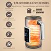 Set Bollitore e Tostapane con Touchscreen LED, 1,7 L, 2 Fessure Tostapane, Varie Modalità e Funzioni, Nero