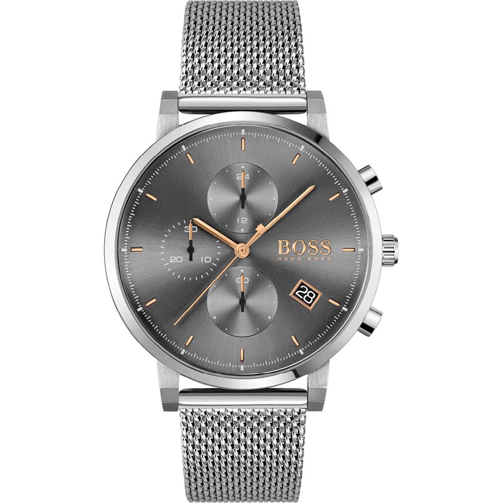 BOSS Integrity Grey Dial Silver Stainless Steel Mesh Bracelet Men s Quartz Watch 1513807 серый