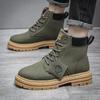 Men's high top casual leather boots spring and autumn outdoor soft sole anti slip comfort workwear boots fashion walking boots