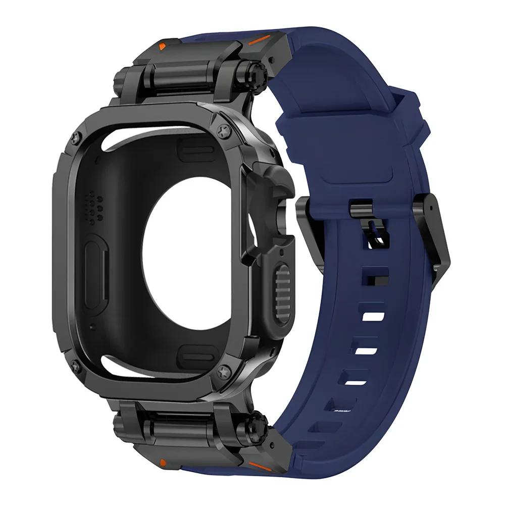 Silikonarmband+TPU-Hülle für Apple Watch Armband Ultra2 10 46mm 49mm 44mm 45mm Schutzhülle Armband für IWatch Serie 9 8 7 6 SE