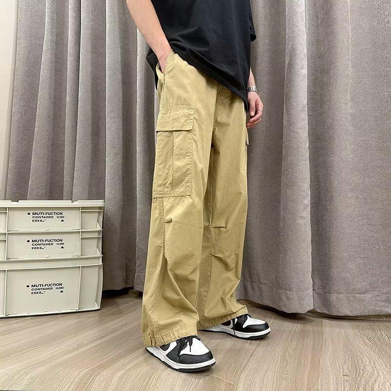 Unisex Retro Paratrooper Work Pants – Trendy Multi-Pocket Wide-Leg Streetwear